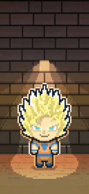 Pixel Art Super Saiyan Character