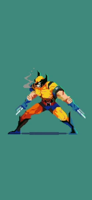 Pixel Art Wolverine Character