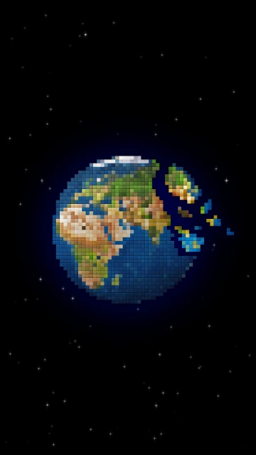 Pixelated Earth Globe