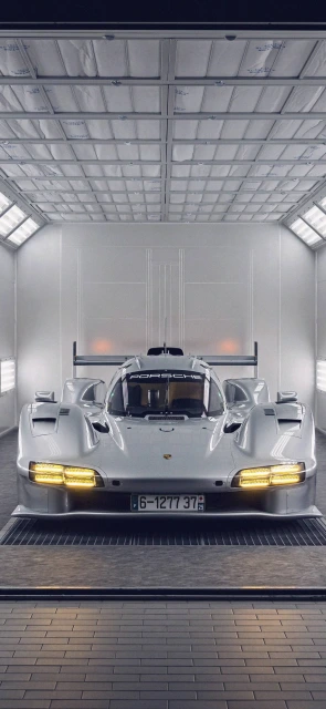 Porsche 963 Race Car in Garage