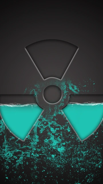 Radiation Symbol With Turquoise Liquid