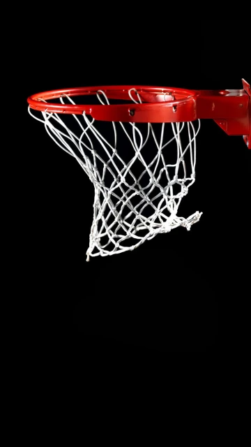 Red Basketball Hoop and Net