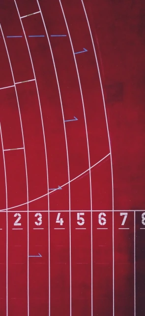 Red running track lanes