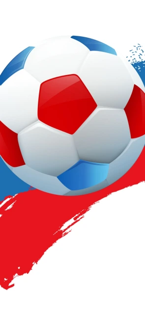 Red white blue soccer ball