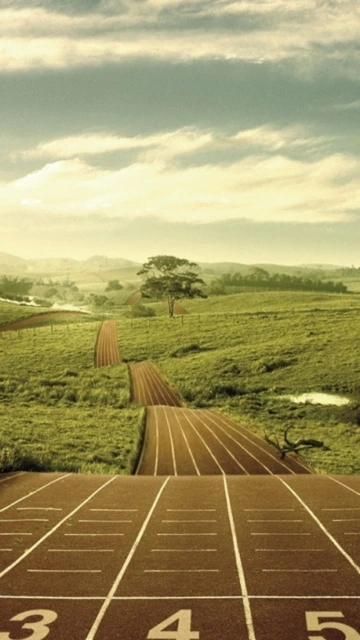 Running Track in Green Field