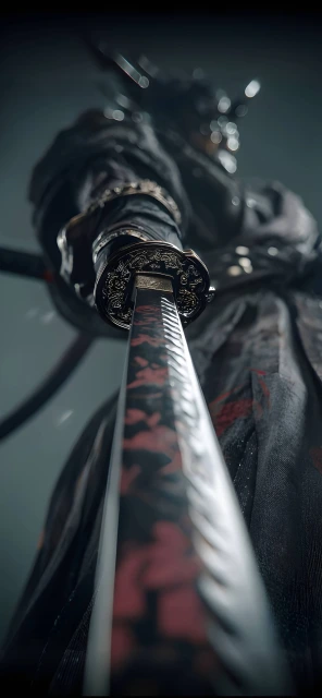 Samurai Holding Katana