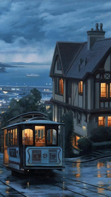 San Francisco Cable Car Night