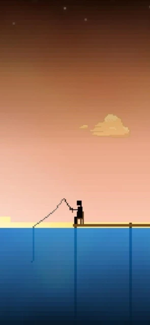 Silhouette Fishing at Sunset