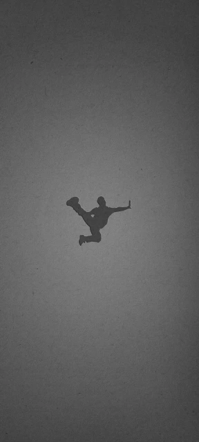 Silhouette of a person kicking