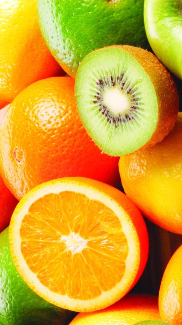 Sliced Kiwi and Oranges