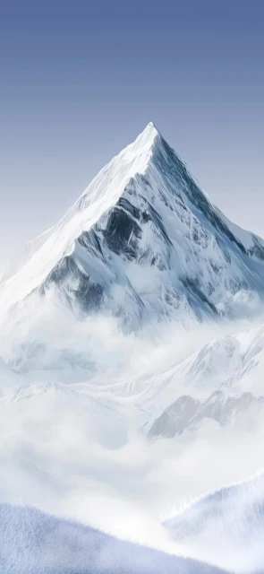 Snowy Mountain Peak Above Clouds 2