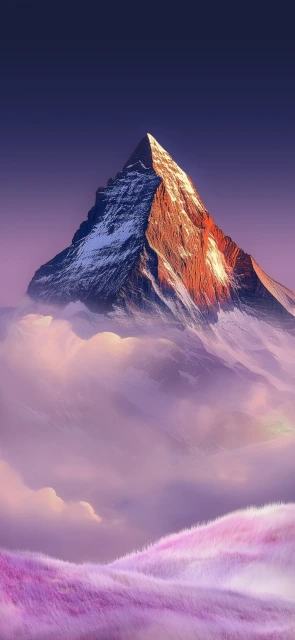 Snowy Mountain Peak Above Clouds