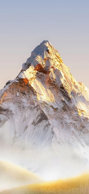 Snowy Mountain Peak at Sunrise