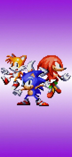 Sonic Tails and Knuckles Pixel Art