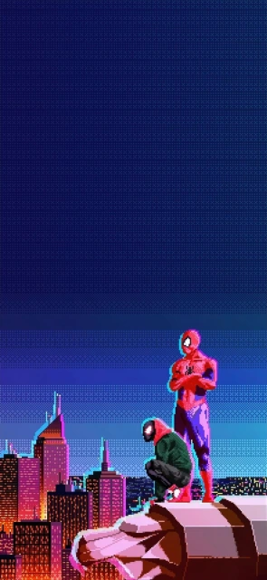 Spider Man Pixel Art Cityscape