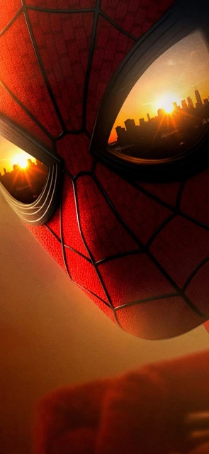 SpiderMan Mask Sunset Reflection
