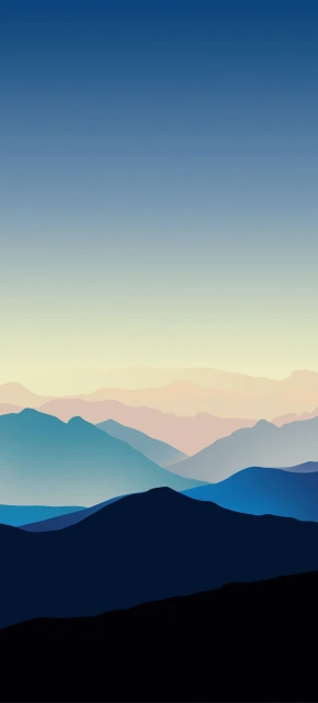 Stylized Mountain Range Sunset