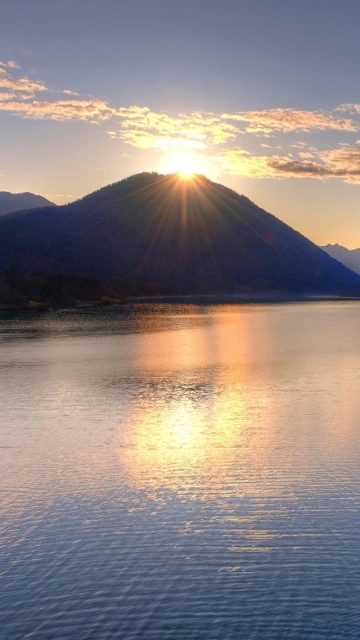 Sunrise Over Mountain Lake