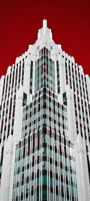 White Red Building Background