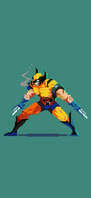 Wolverine Pixel Art Character