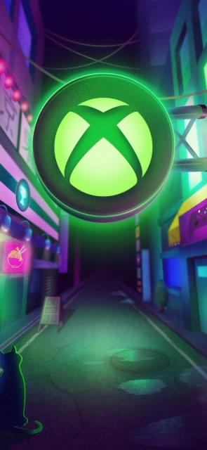 Xbox Neon Sign in Tokyo Alley