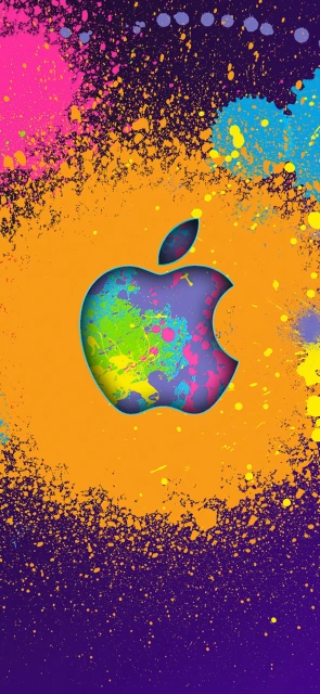 Apple Logo Paint Splatter
