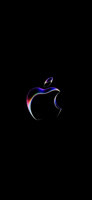 Apple Logo Rainbow Outline Style