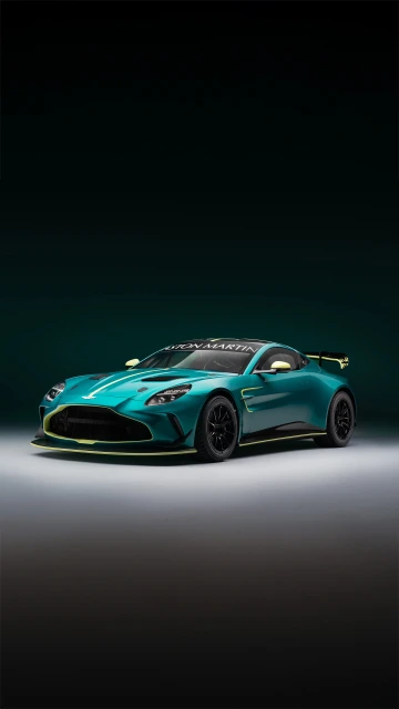 Aston Martin teal racing car