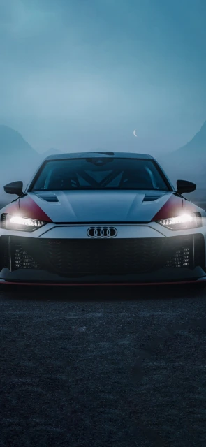 Audi car front view with headlights