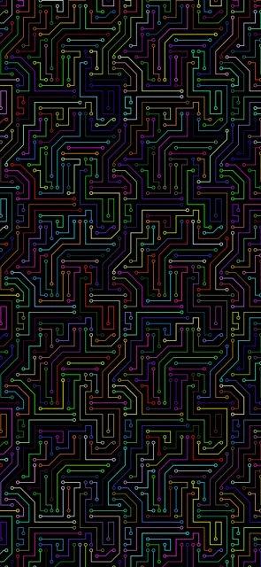 Colorful Circuit Board Pattern
