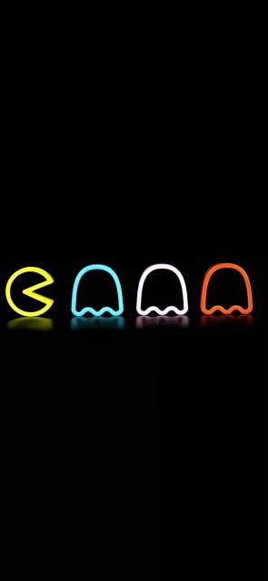Pac Man Ghosts Neon