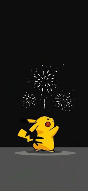 Pikachu watching fireworks