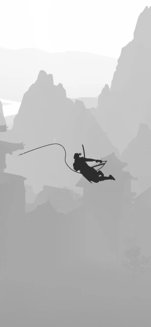 Silhouette Archer With Bow and Arrow