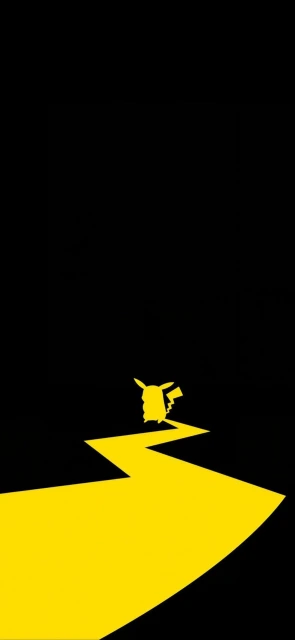 Yellow Pikachu silhouette