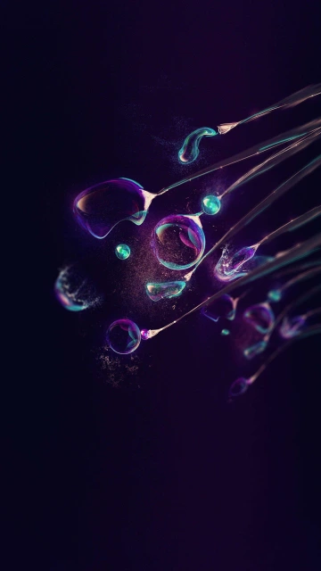 3D Waterdrops Dark Black