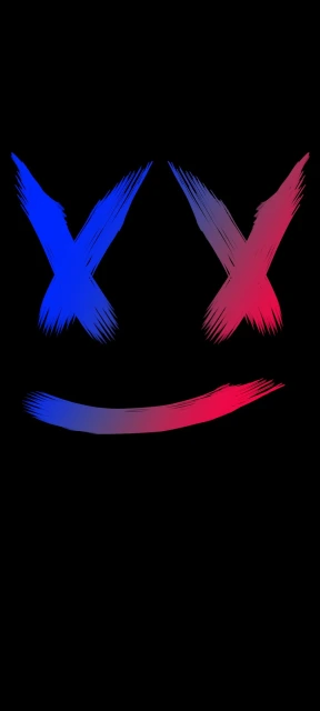Blue Red Smiling Face