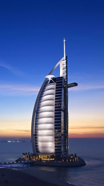 Burj Al Arab Hotel Dubai Uae Sky Sea 4K