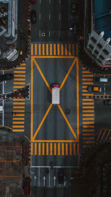 Busy Yellow Crosswalk 4K