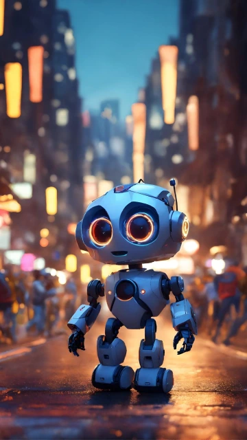 Futuristic Robot City Street