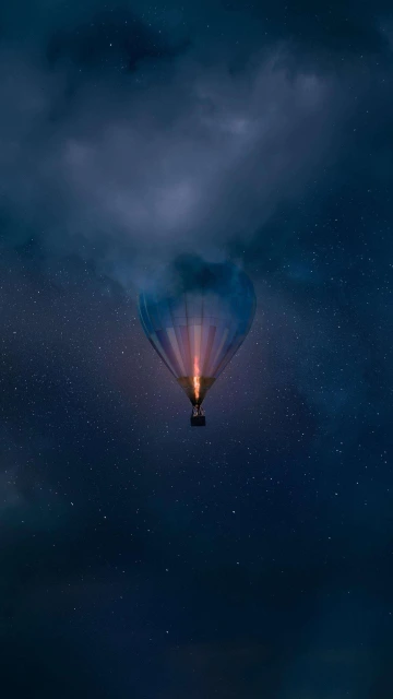 Gas Balloon In Dark Clouds 4K