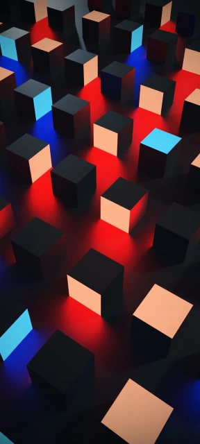 Glowing cubes pattern