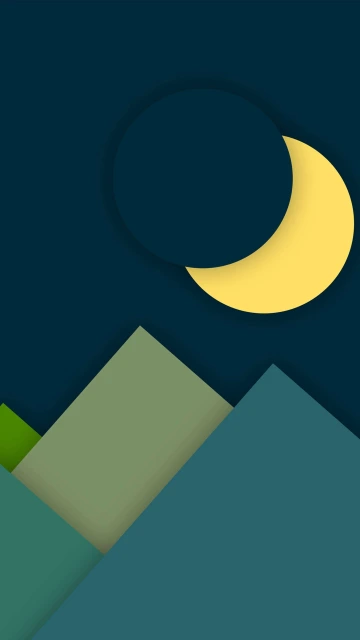 HD Mountains With Moon 4K