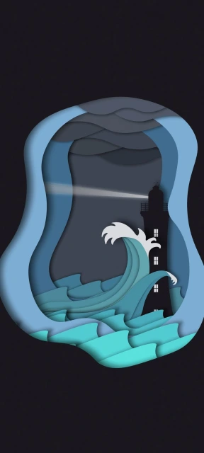 Lighthouse Amidst Waves