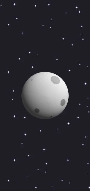 Moon in Starry Sky