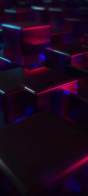 Neon Cubes Background