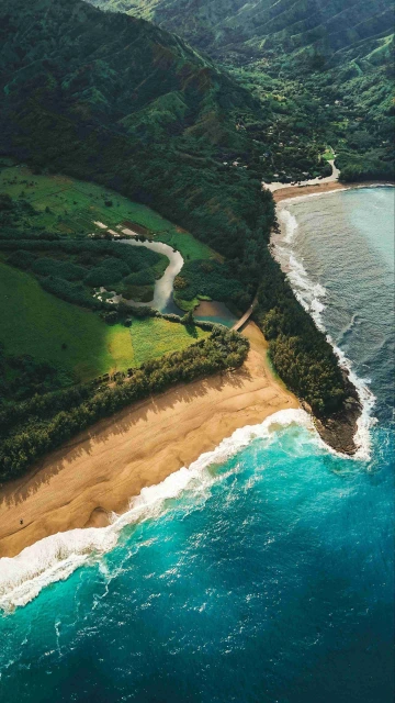 Ocean Beach Aerial View 4K