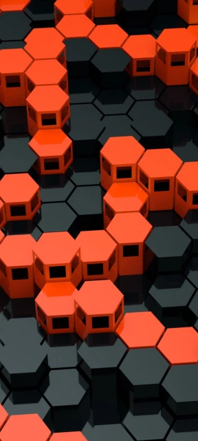 Orange Hexagon Pattern