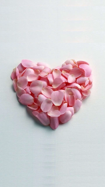 Pink Flower In Heart Shape 4K