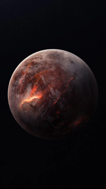 Red Planet with Cracks