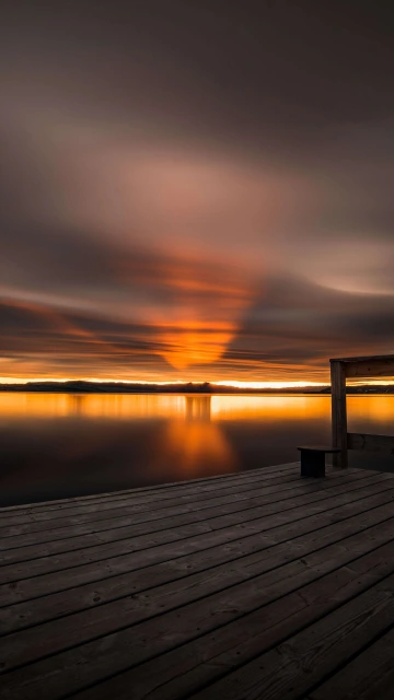 Sunset Horizon Pier 4K
